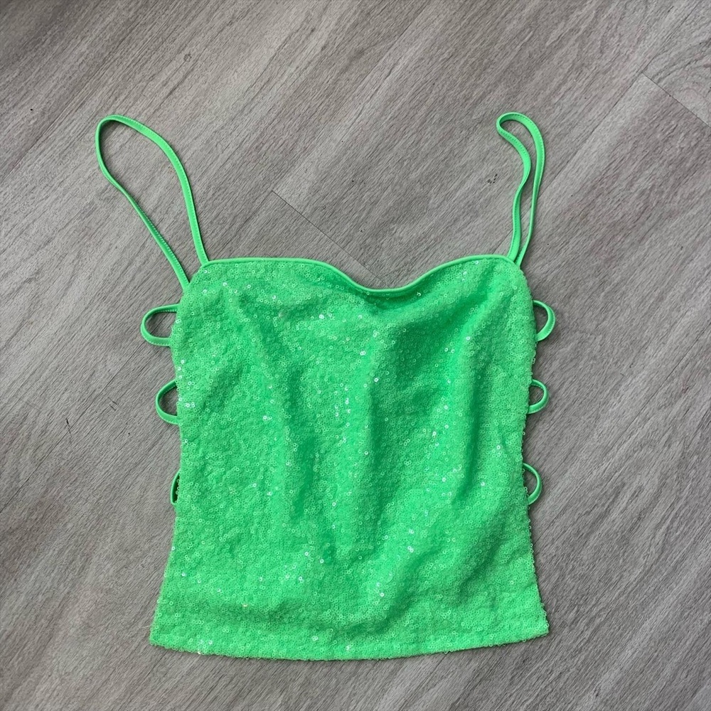 Green sequin Superdown top